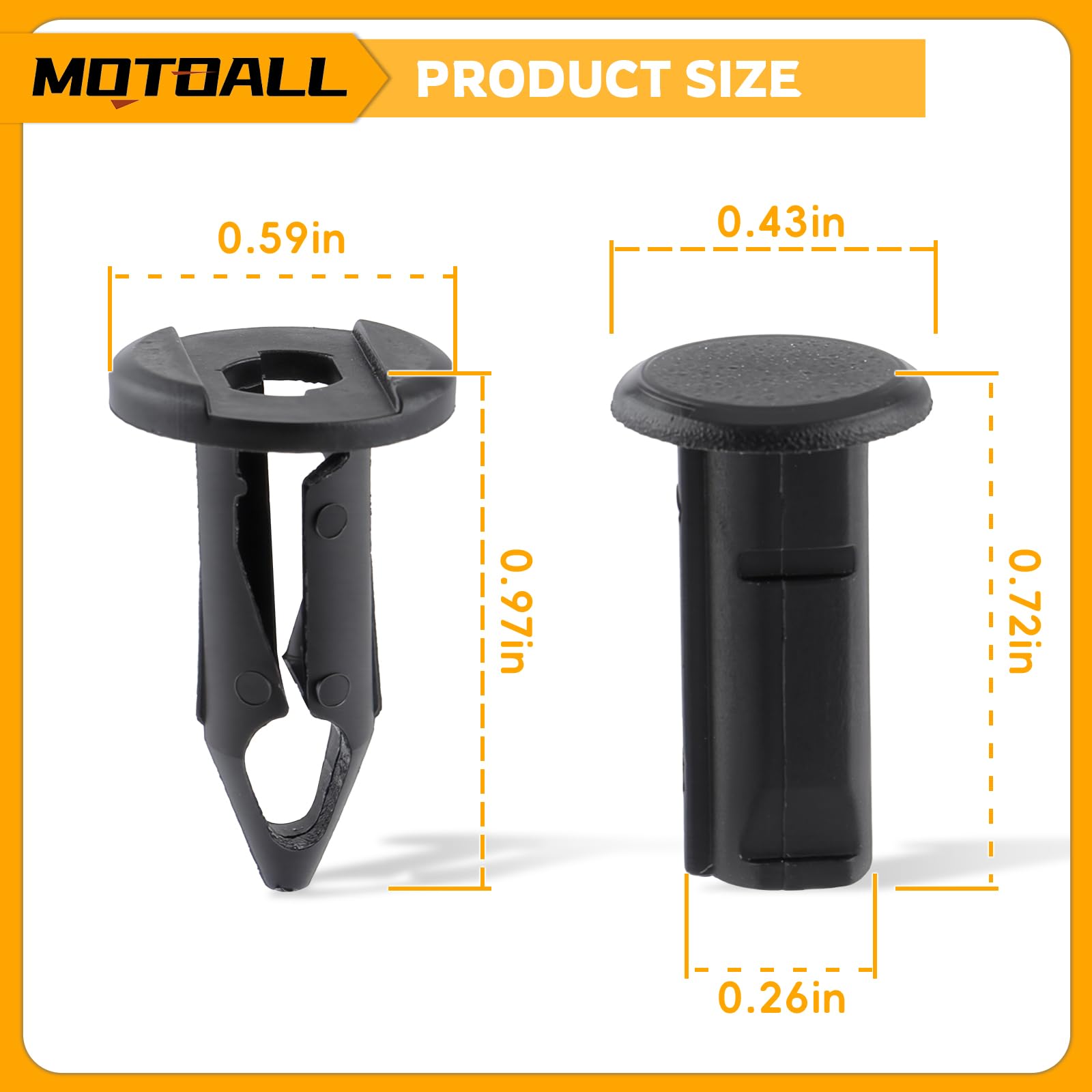 Amazon.com: MOTOALL 100X Plastic Fender Fastener Rivet Push Clips
